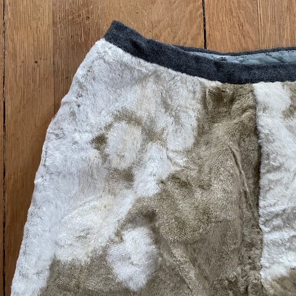 Vintage 70s Western Cow Print Faux Fur Wrap Skirt - Picture 7 of 8